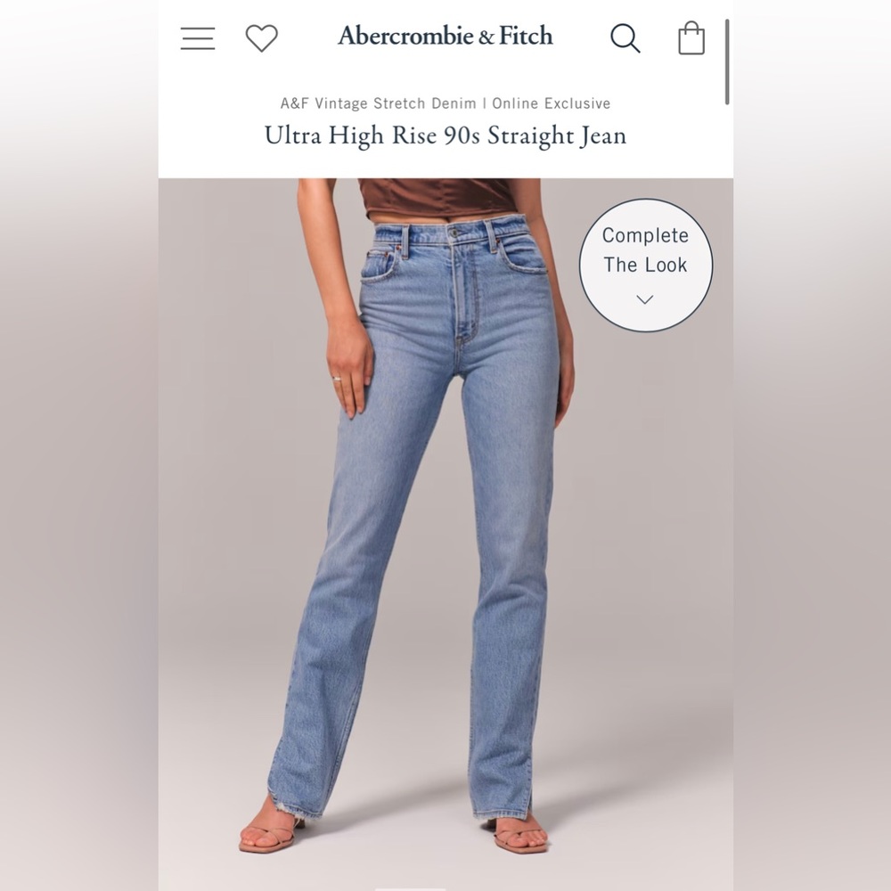 Abercrombie Ultra High Rise 90’s Straight Jean - 26 short